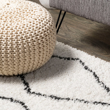 Catala Moroccan Diamond Shag Area Rug